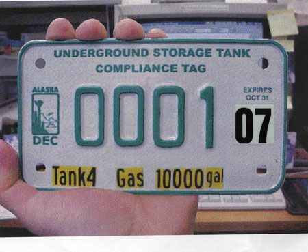 Underground storage tank compliance tag