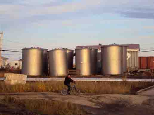 Old tanks remaining at the former AVEC site in Selawik, September 2010