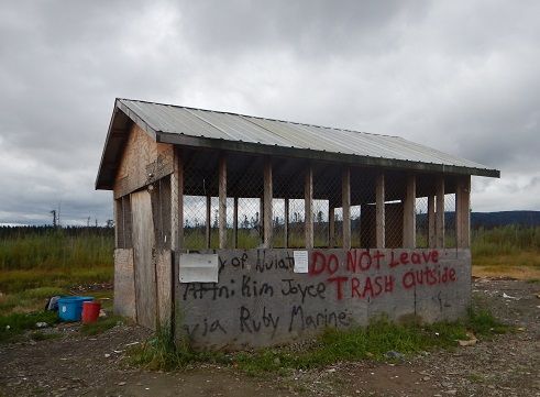 Photo of a covered shed for separating waste