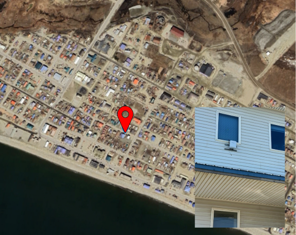 Satellite photo of sensor location with overlaid image closeup of the sensor.