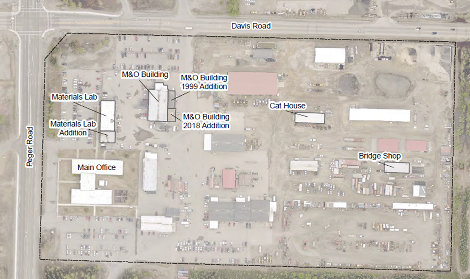 Map of buildings on site