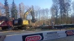 Removal of asbestos containing materials at the Old Talkeetna Library in Talkeetna, Alaska