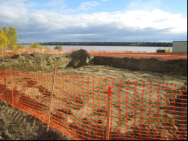 Excavation at the Tanana Power Company site in Tanana, Alaska