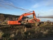 Excavating soil at the Ruby Former Head Start Building in Ruby, Alaska