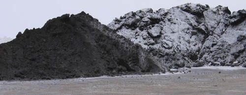 Oily snow stockpile