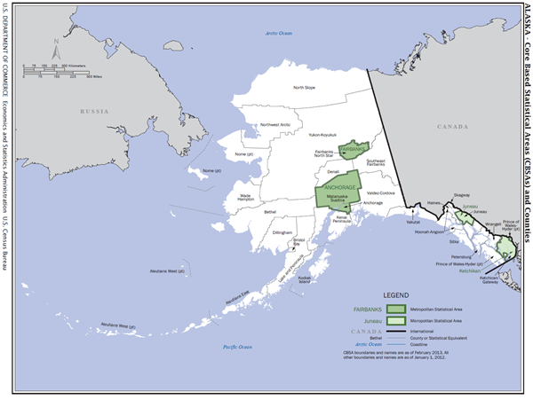 Alaska Core Based population Areas