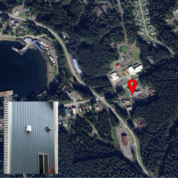 Satellite photo of sensor location with overlaid image closeup of the sensor.