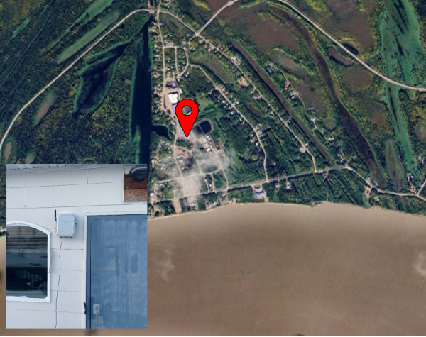 Satellite photo of sensor location with overlaid image closeup of the sensor.