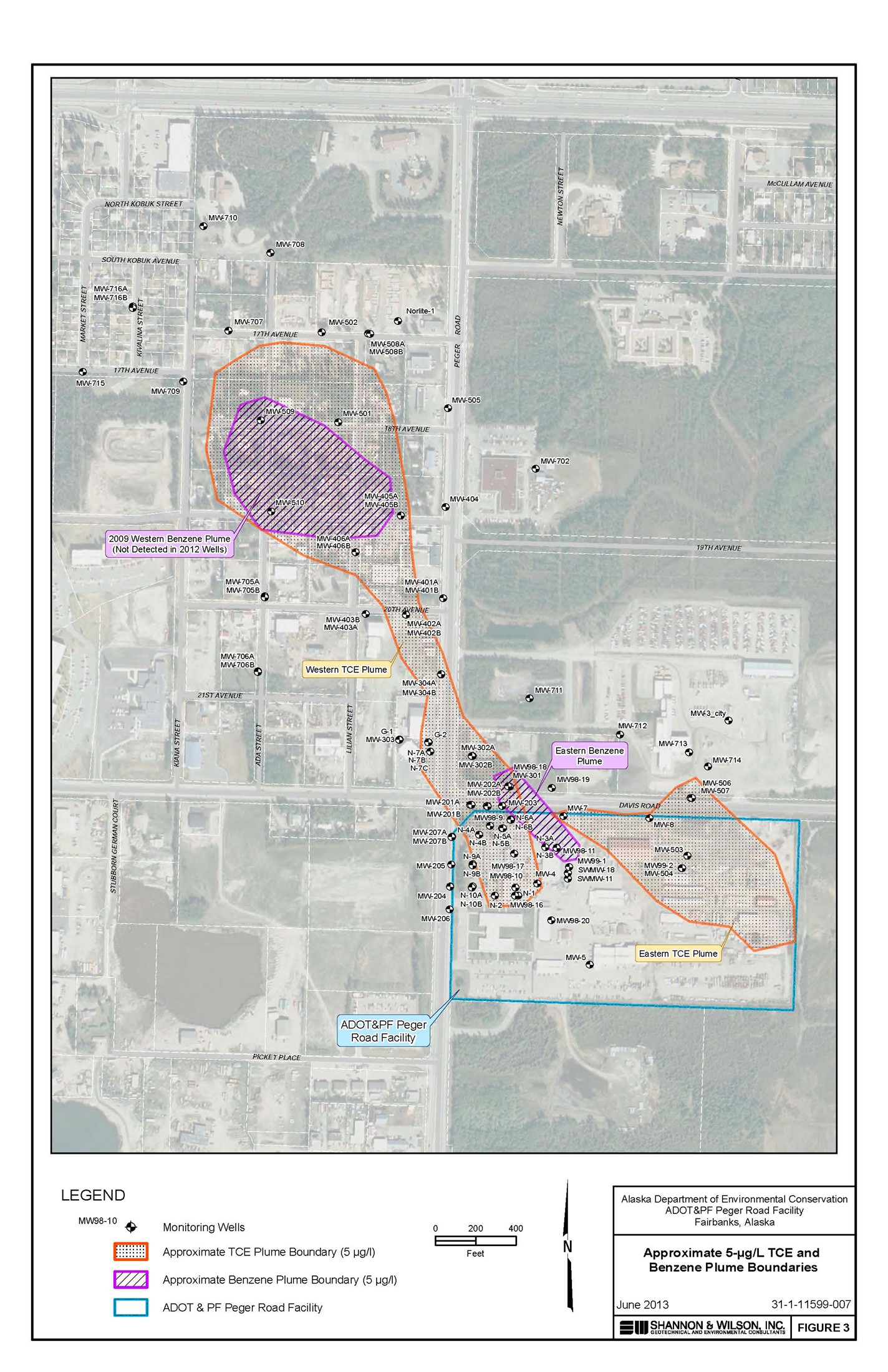 Map of benzene plume
