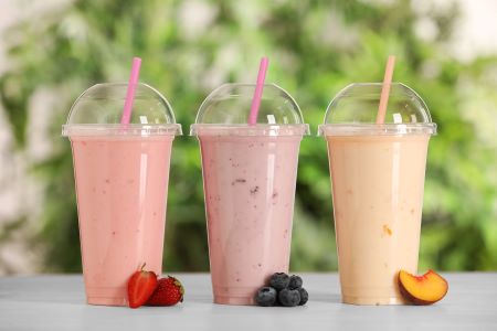 Three fruit smoothies