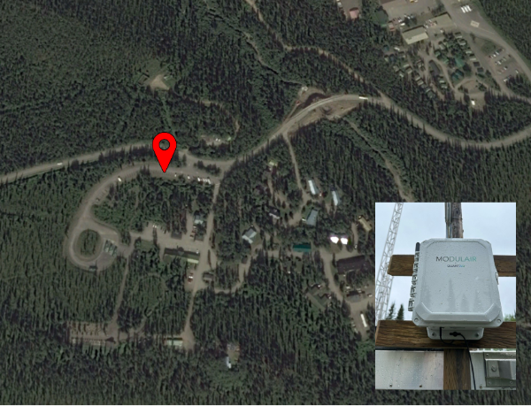 Satellite photo of sensor location with overlaid image closeup of the sensor.