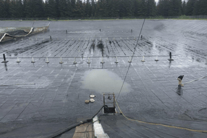 Landfill liner being placed.